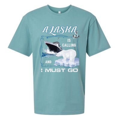 Alaska Is Calling And I Must Go Funny Cruising Sueded Cloud Jersey T-Shirt