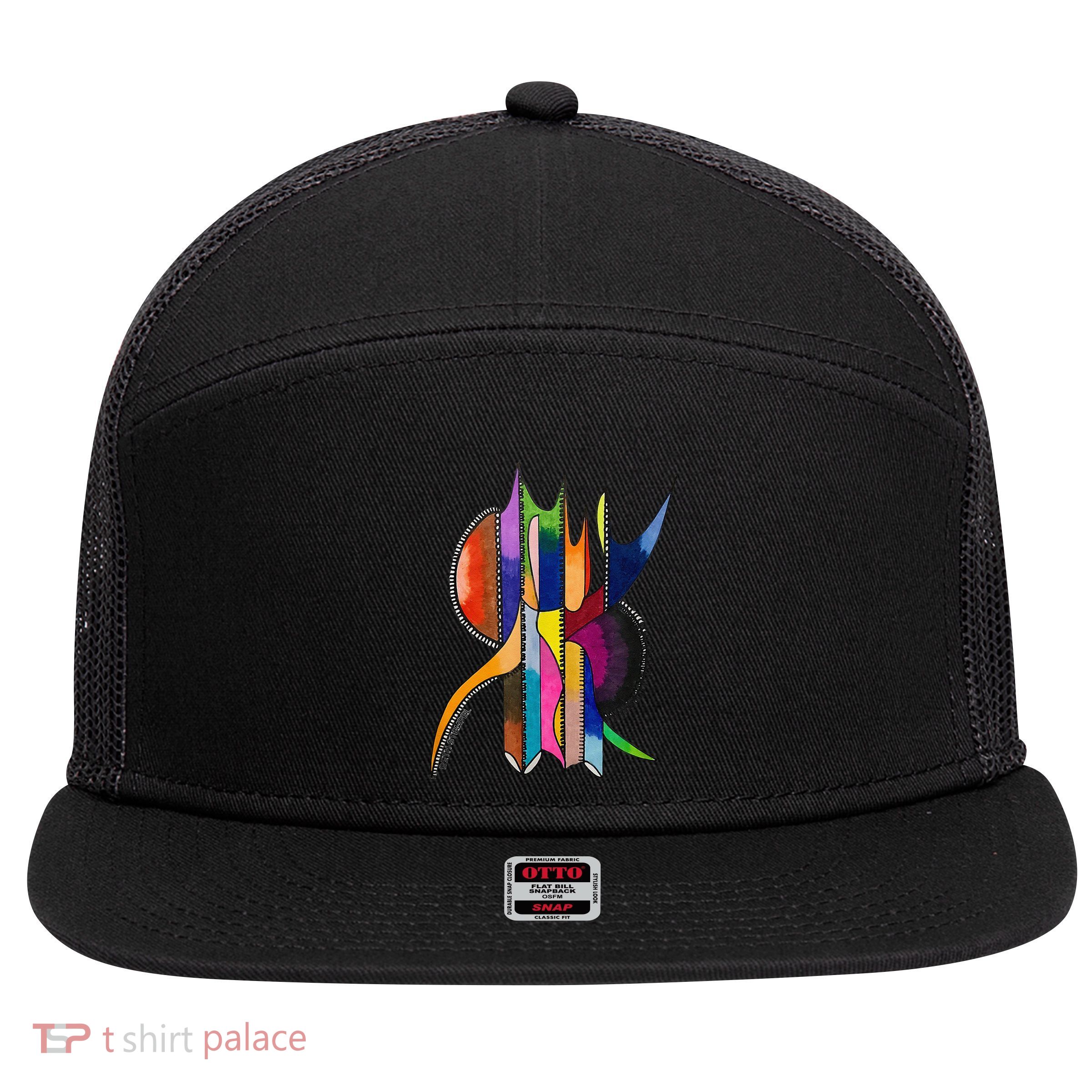 Art In Color Dynamic Geometric 7 Panel Mesh Trucker Snapback Hat