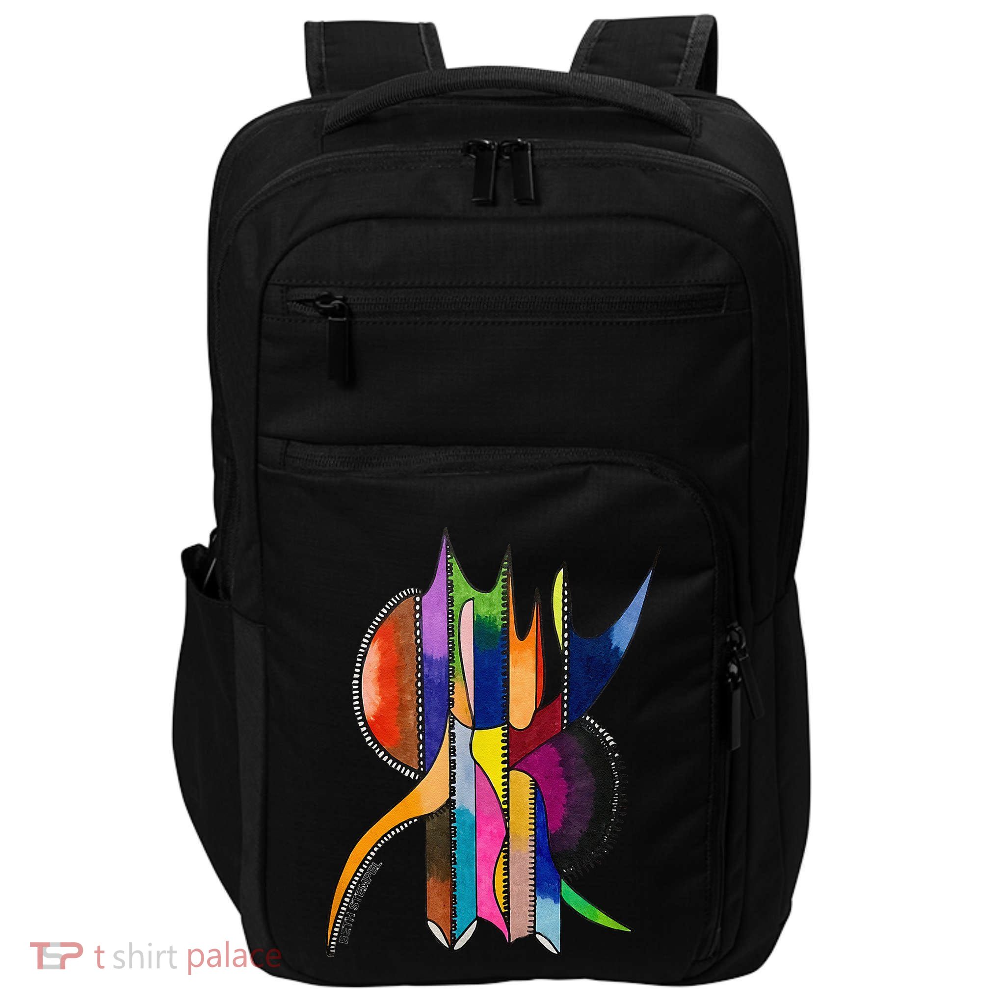 Art In Color Dynamic Geometric Impact Tech Backpack