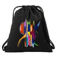 Art In Color Dynamic Geometric Drawstring Bag