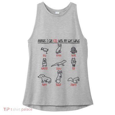 Animals I Can Kill With My Bare Hands Funny Gift Animal Lover Ladies PosiCharge Tri-Blend Wicking Tank