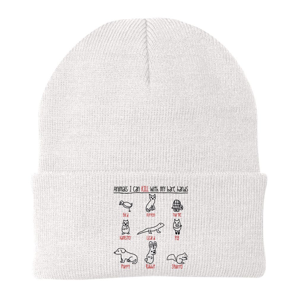 Animals I Can Kill With My Bare Hands Funny Gift Animal Lover Beanie