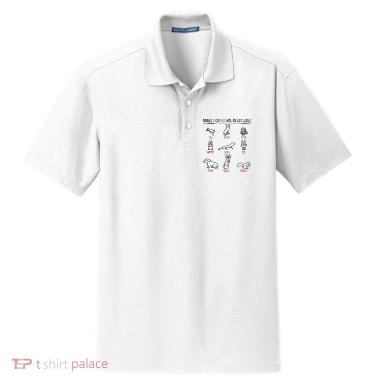 Animals I Can Kill With My Bare Hands Funny Gift Animal Lover Dry Zone Grid Polo