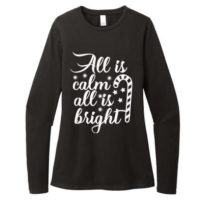 All Is Calm All Is Bright Christmas Womens CVC Long Sleeve Shirt