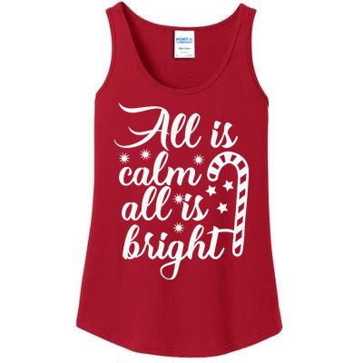 All Is Calm All Is Bright Christmas Ladies Essential Tank