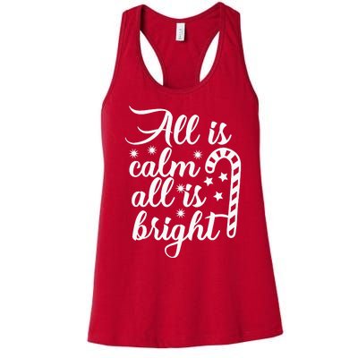 All Is Calm All Is Bright Christmas Women's Racerback Tank