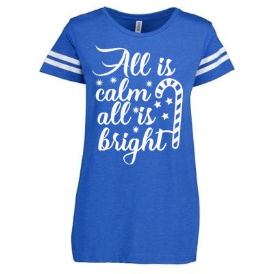 All Is Calm All Is Bright Christmas Enza Ladies Jersey Football T-Shirt