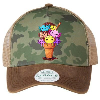 Axolotls Ice Cream Funny Axolotl Legacy Tie Dye Trucker Hat