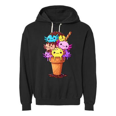 Axolotls Ice Cream Funny Axolotl Garment-Dyed Fleece Hoodie