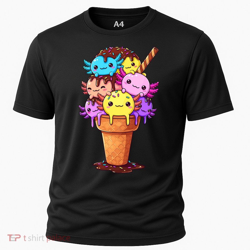 Axolotls Ice Cream Funny Axolotl Performance Shirt
