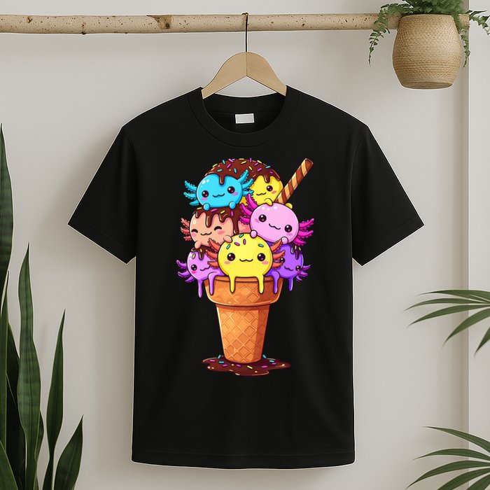 Axolotls Ice Cream Funny Axolotl T-Shirt