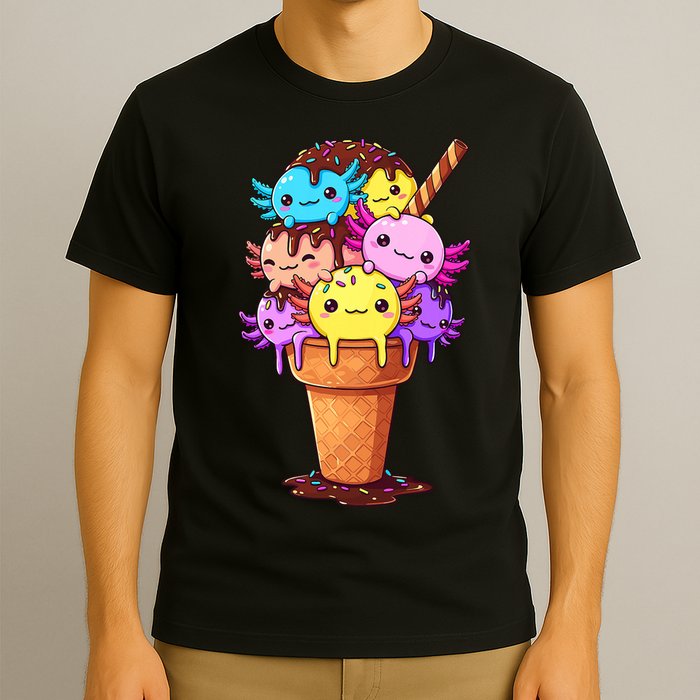 Axolotls Ice Cream Funny Axolotl T-Shirt