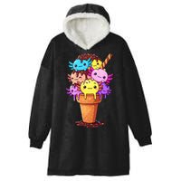 Axolotls Ice Cream Funny Axolotl Hooded Wearable Blanket