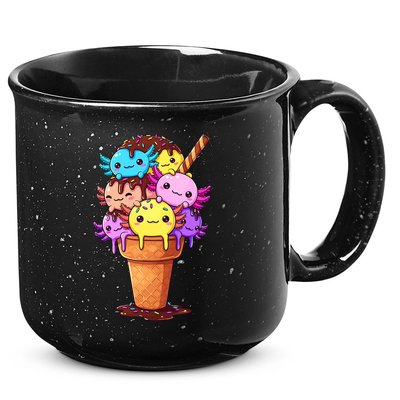 Axolotls Ice Cream Funny Axolotl 15oz Campfire Ceramic Mug