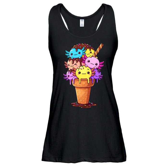 Axolotls Ice Cream Funny Axolotl Ladies Essential Flowy Tank