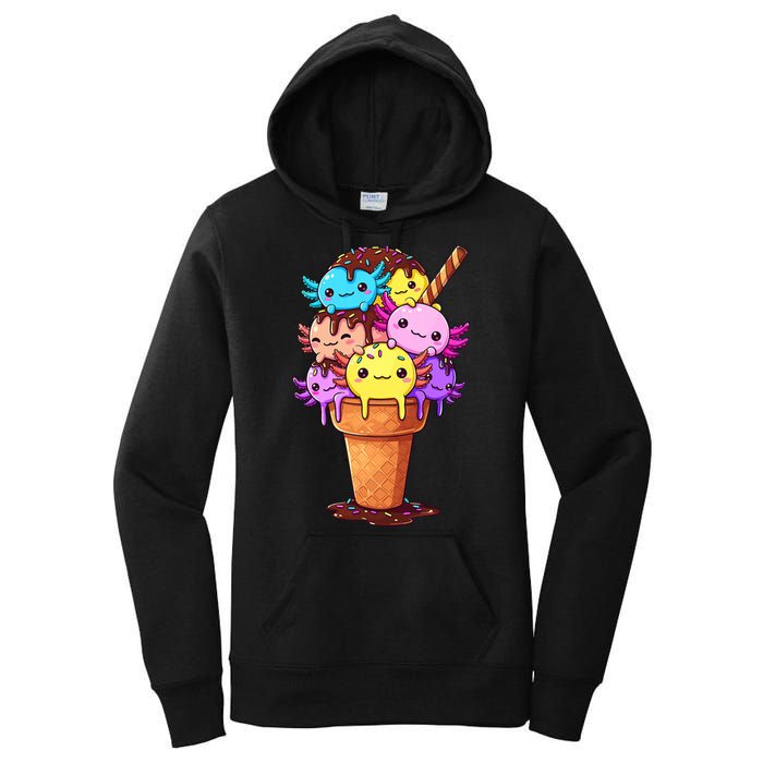 Axolotls Ice Cream Funny Axolotl Women's Pullover Hoodie