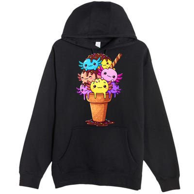 Axolotls Ice Cream Funny Axolotl Premium Pullover Hoodie