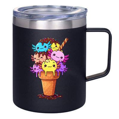 Axolotls Ice Cream Funny Axolotl 12oz Stainless Steel Coffee Mug