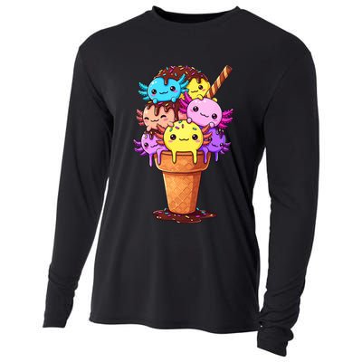 Axolotls Ice Cream Funny Axolotl Cooling Performance Long Sleeve Crew