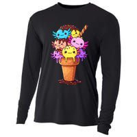 Axolotls Ice Cream Funny Axolotl Cooling Performance Long Sleeve Crew