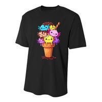 Axolotls Ice Cream Funny Axolotl Youth Performance Sprint T-Shirt