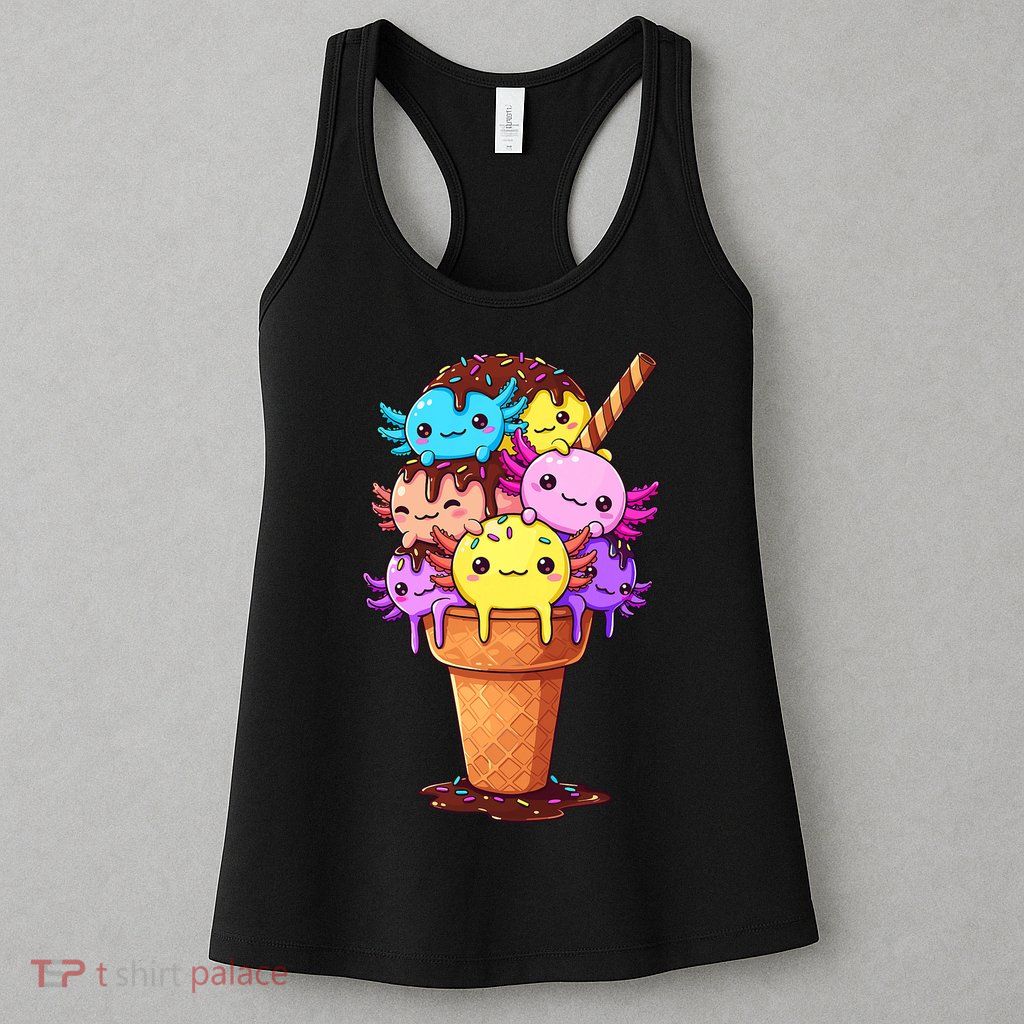 Axolotls Ice Cream Funny Axolotl Womens Tank Top