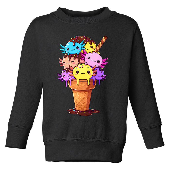 Axolotls Ice Cream Funny Axolotl Toddler Sweatshirt