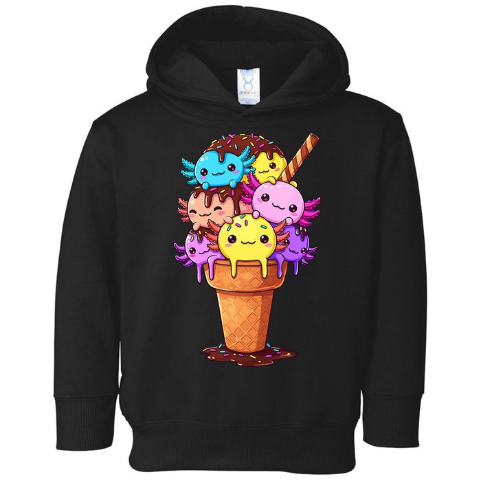 Axolotls Ice Cream Funny Axolotl Toddler Hoodie