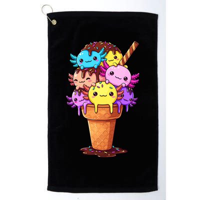 Axolotls Ice Cream Funny Axolotl Golf Towel