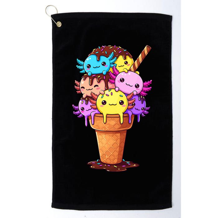 Axolotls Ice Cream Funny Axolotl Golf Towel