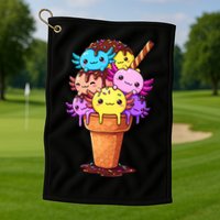 Axolotls Ice Cream Funny Axolotl Golf Towel
