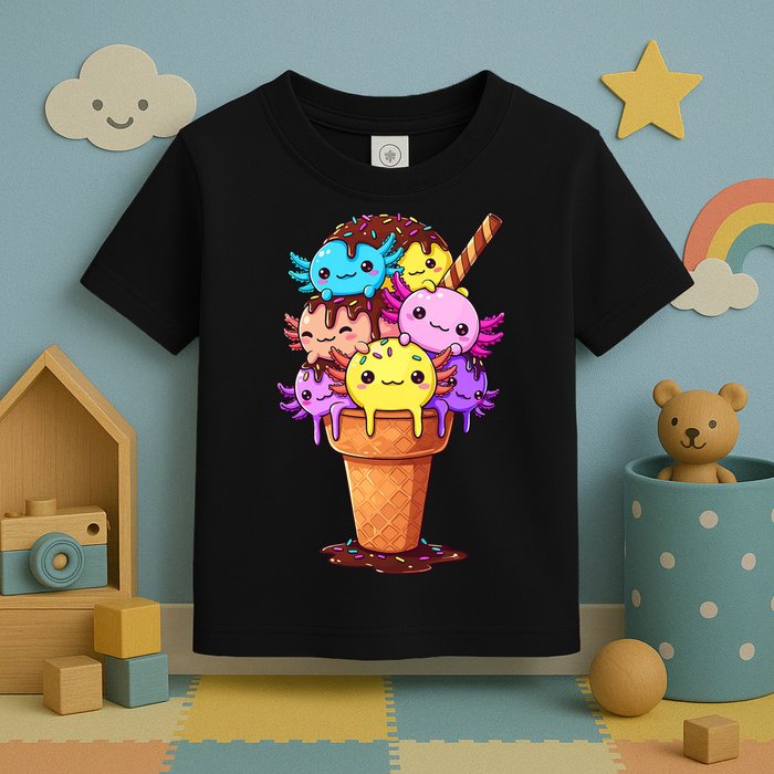 Axolotls Ice Cream Funny Axolotl Toddler T-Shirt