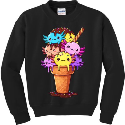 Axolotls Ice Cream Funny Axolotl Kids Sweatshirt