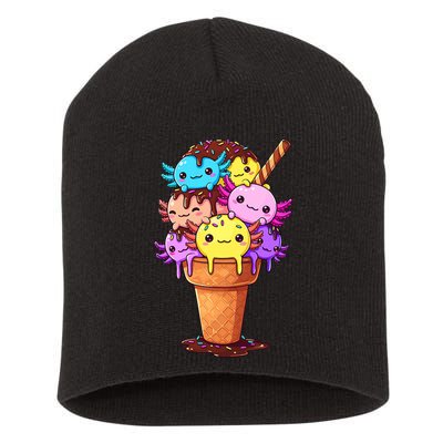 Axolotls Ice Cream Funny Axolotl Short Acrylic Beanie