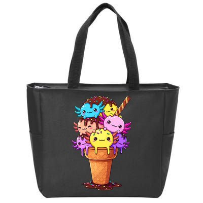 Axolotls Ice Cream Funny Axolotl Zip Tote Bag