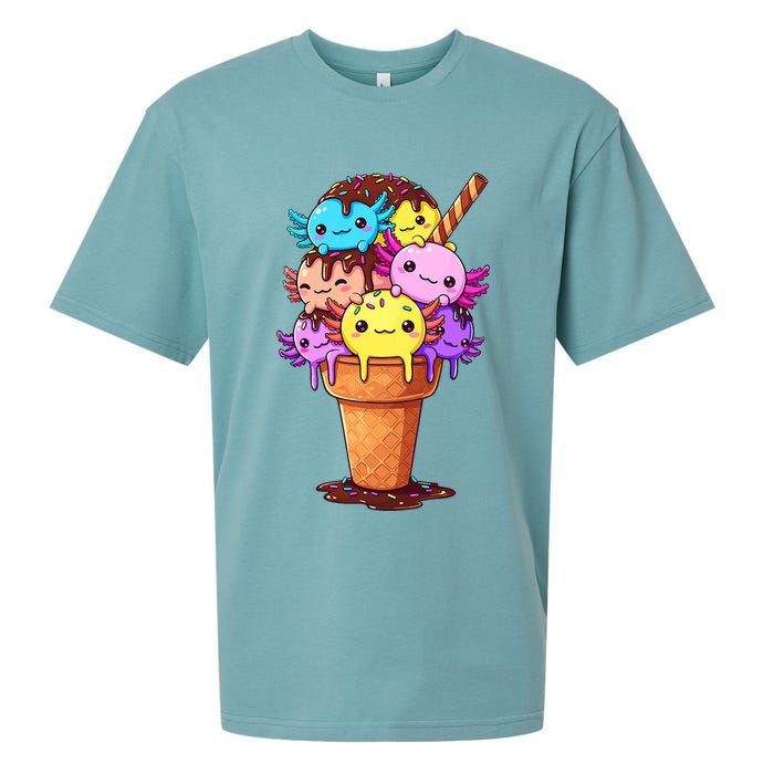 Axolotls Ice Cream Funny Axolotl Sueded Cloud Jersey T-Shirt