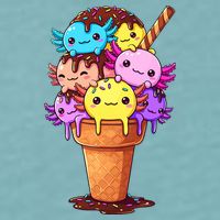 Axolotls Ice Cream Funny Axolotl Sueded Cloud Jersey T-Shirt