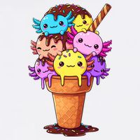 Axolotls Ice Cream Funny Axolotl Garment-Dyed Sweatshirt