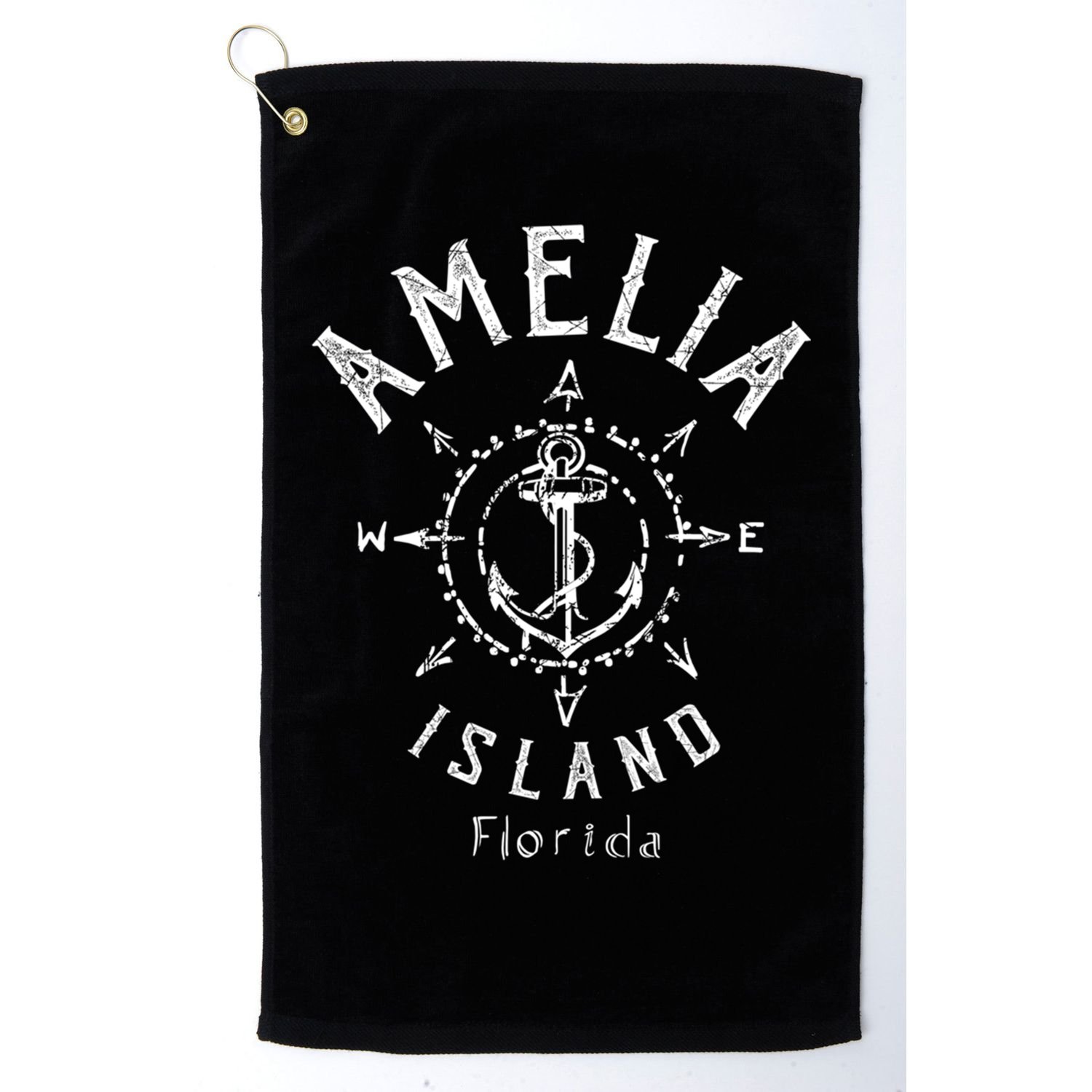 Amelia Island Compass Rose Florida Cute Gift Golf Towel
