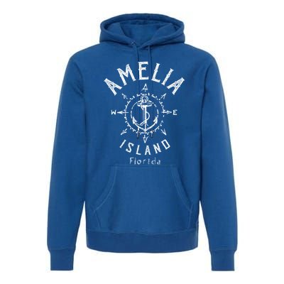 Amelia Island Compass Rose Florida Cute Gift Premium Hoodie