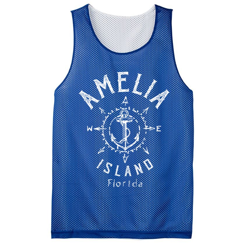 Amelia Island Compass Rose Florida Cute Gift Mesh Reversible Basketball Jersey Tank