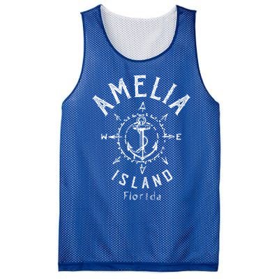 Amelia Island Compass Rose Florida Cute Gift Mesh Reversible Basketball Jersey Tank