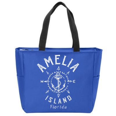 Amelia Island Compass Rose Florida Cute Gift Zip Tote Bag