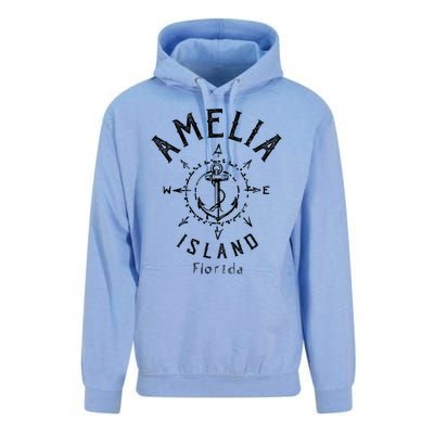 Amelia Island Compass Rose Florida Cute Gift Unisex Surf Hoodie