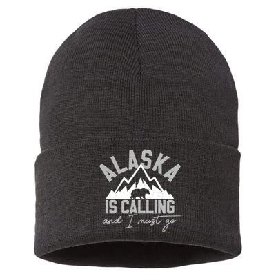 Alaska Is Calling And I Must Go Traveler Gift Sustainable Knit Beanie