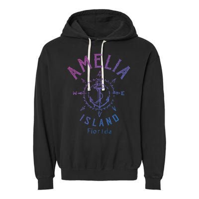 Amelia Island Compass Rose Florida Cute Gift Garment-Dyed Fleece Hoodie