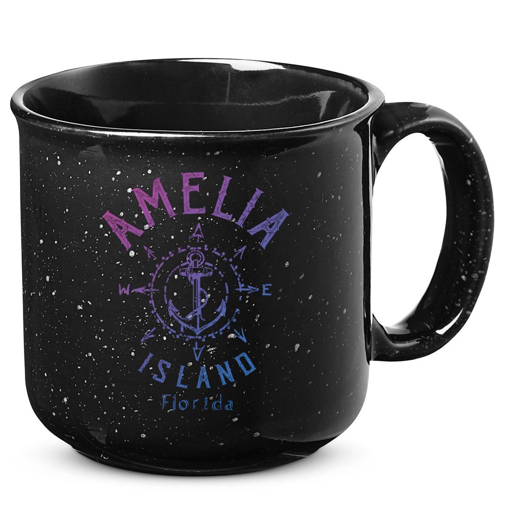 Amelia Island Compass Rose Florida Cute Gift 15oz Campfire Ceramic Mug