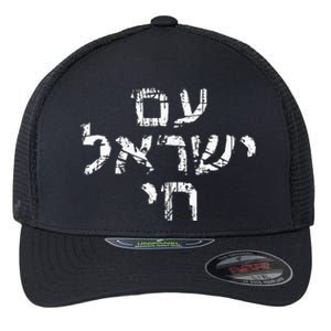 Am Israel Chai Jewish Pride Support Israeli Hebrew Jerusalem Flexfit Unipanel Trucker Cap