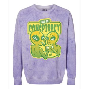 All In Conspiracy Poker Alien Colorblast Crewneck Sweatshirt