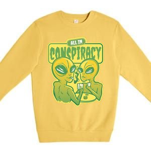 All In Conspiracy Poker Alien Premium Crewneck Sweatshirt